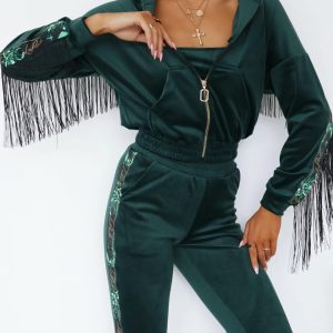 DRES LA PERLA ZIELEŃ  WELUR/ R. 38