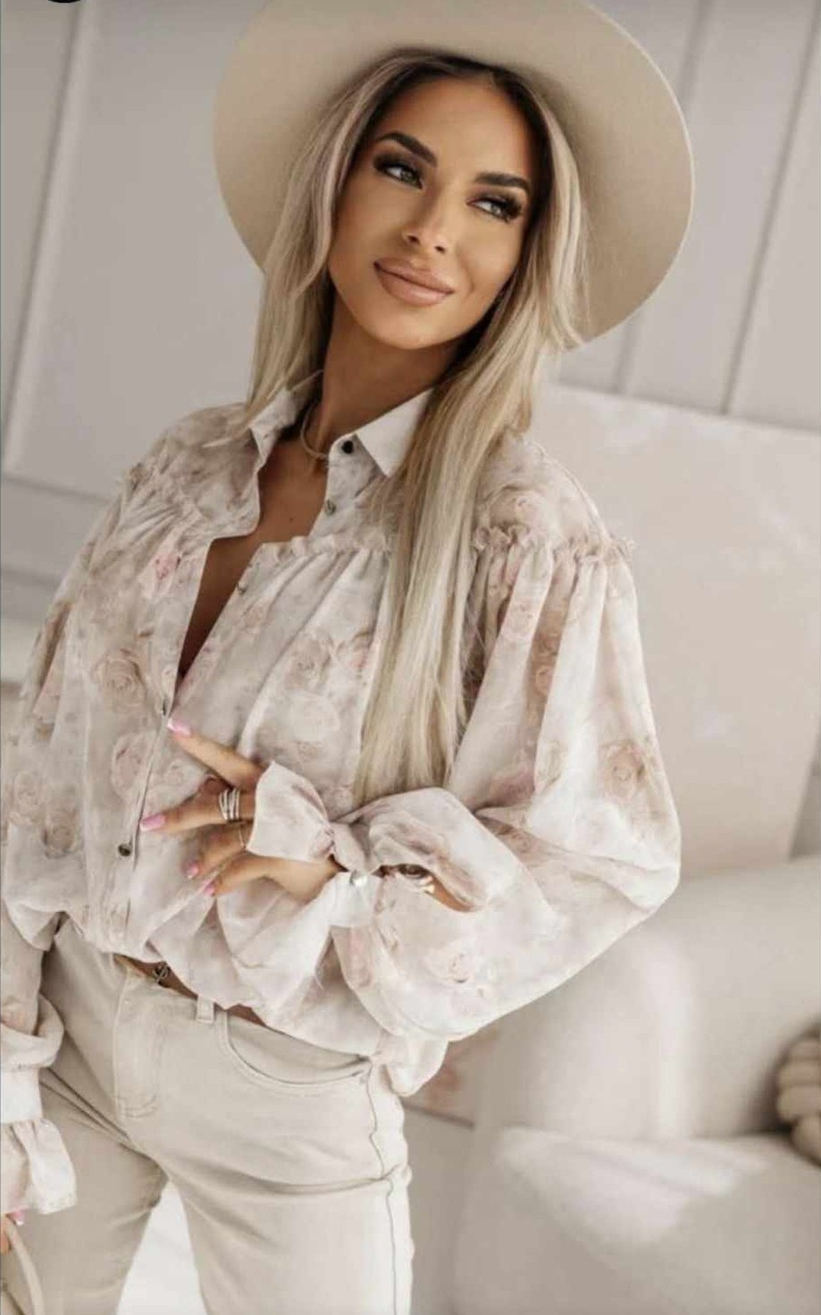 KOSZULA LA BLANCHE KWIATY / R. UNIWERSALNY