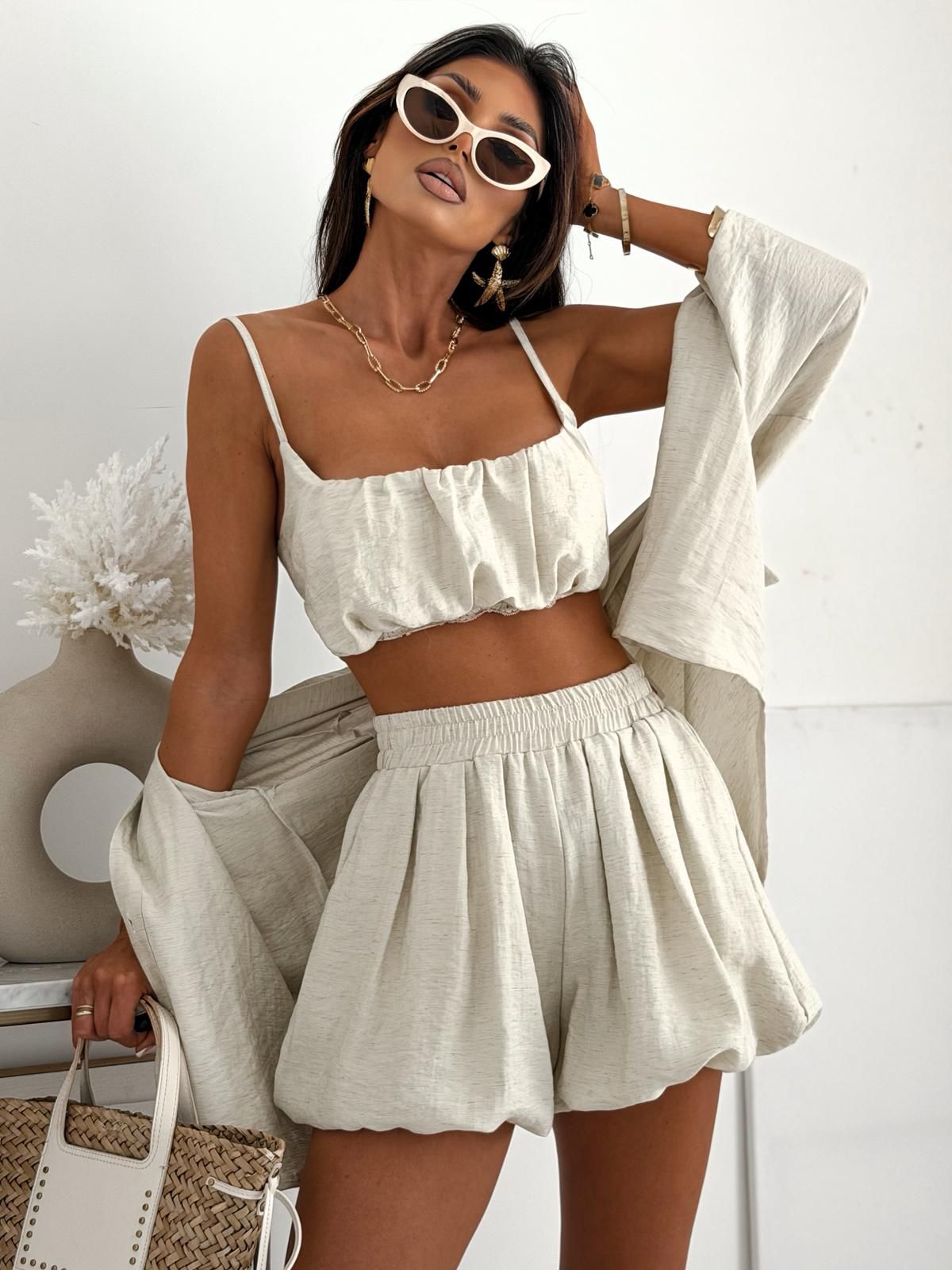 Komplet LIL GLAM BEŻ/ LIGHT MATCHA R. UNIWERSALNY