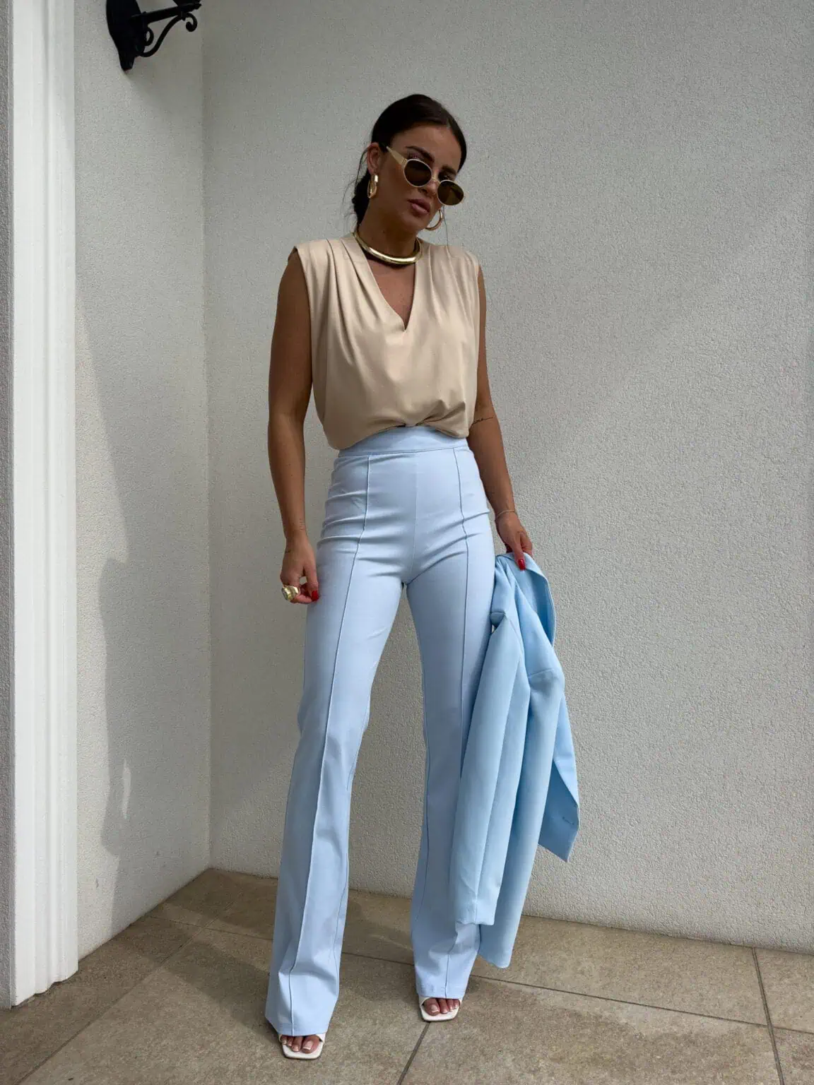 SPODNIE BY ME BŁEKITNE / R. L