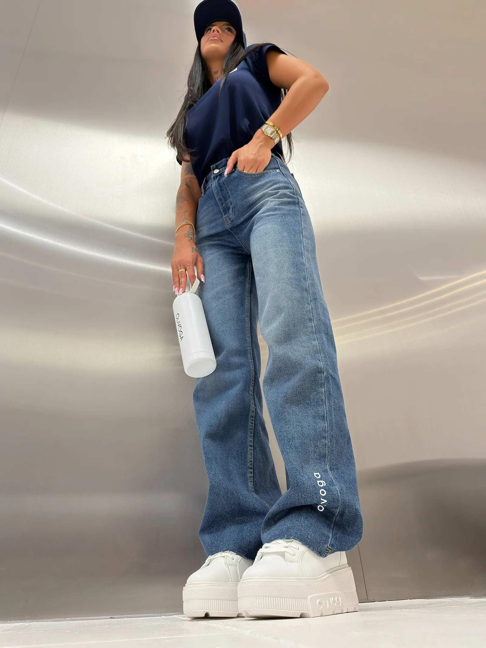 SPODNIE DAMSKIE „CYNTE” DARK BLUE