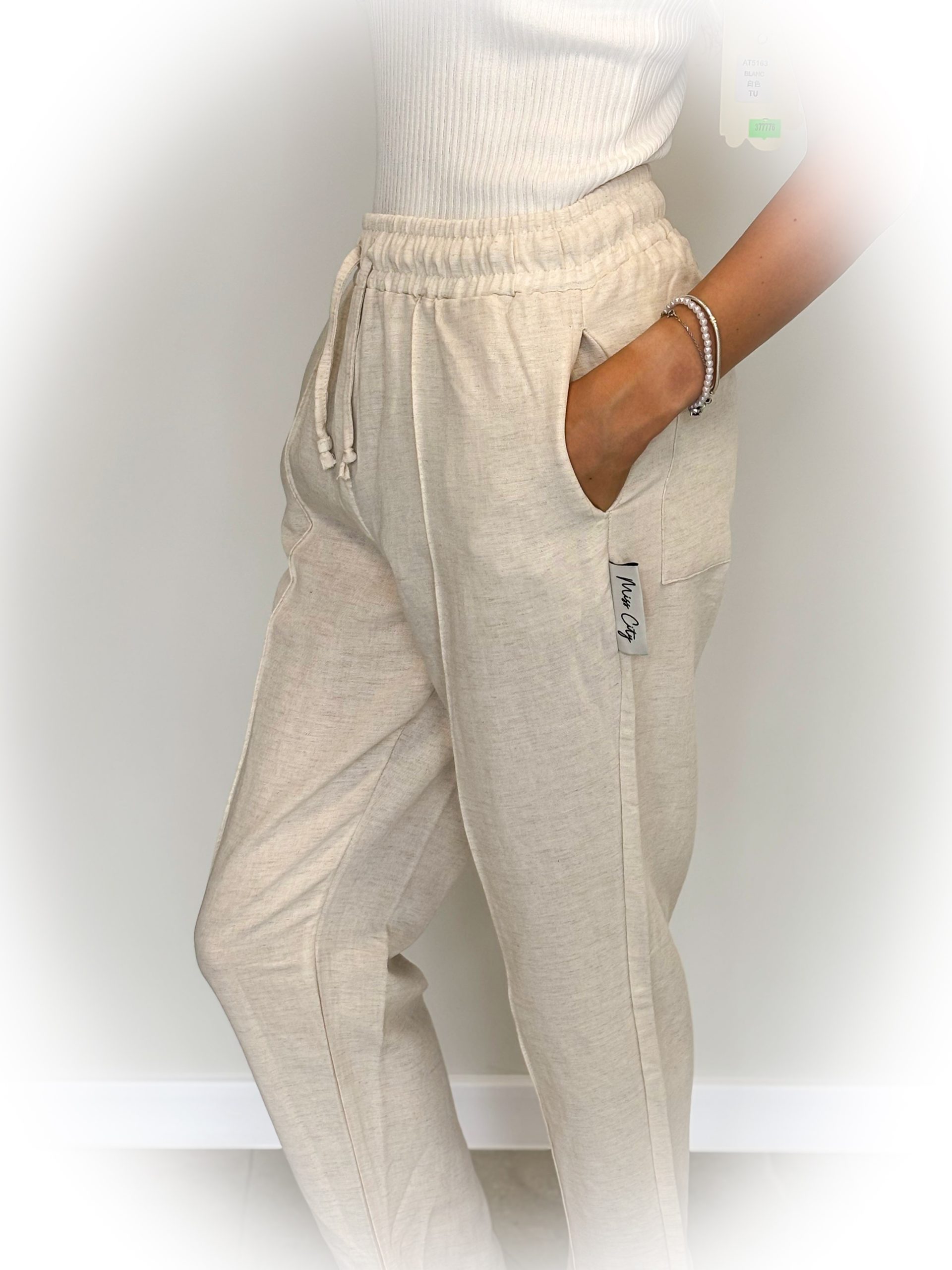 SPODNIE MISS CITY BEŻ/ R. UNIWERSALNY