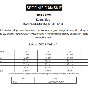 SPODNIE OLAVOGA REIRY BLUE / R. XS