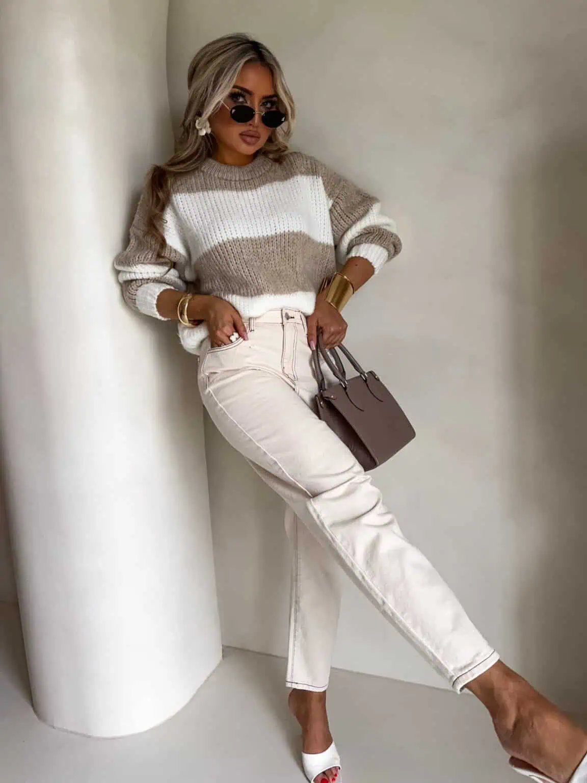 SWETER BY ME LEGEND PASY BEŻ-ECRU / R. UNIWERSALNY