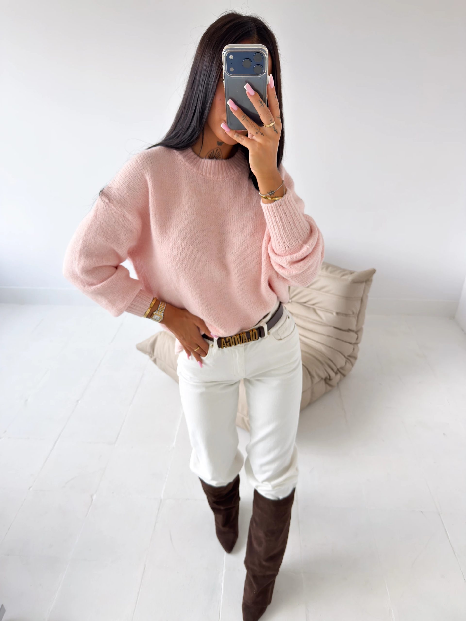 SWETER DAMSKI „FONSI” PALE PINK