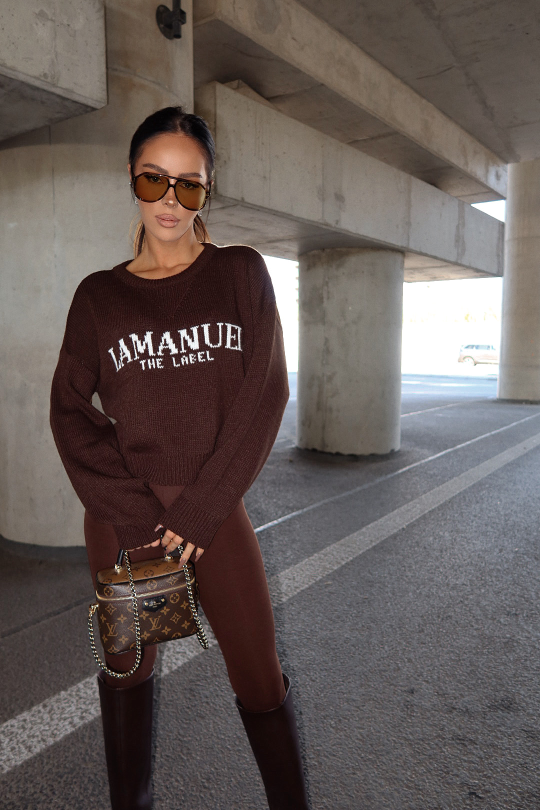 SWETER LAMANUEL CRUSH BRĄZ / R. UNIWERSALY
