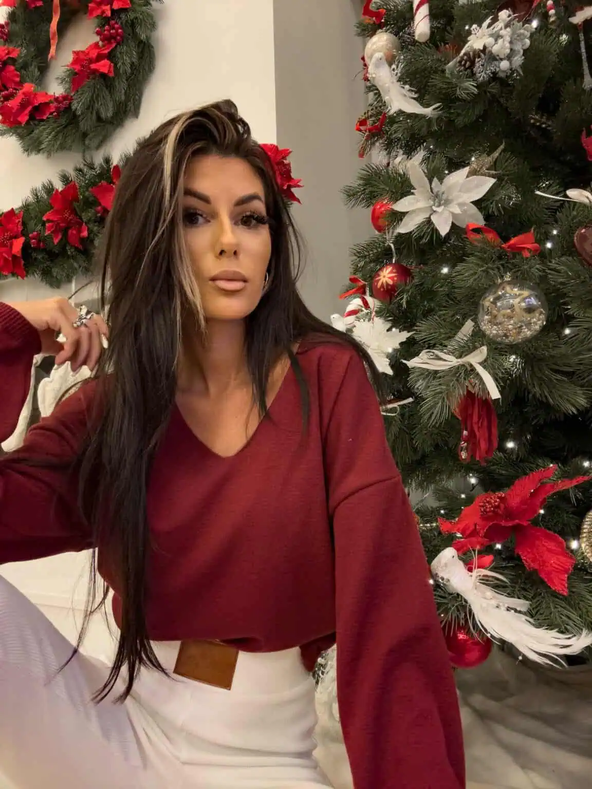 Sweter BY ME VOLCANO – bordo / R. UNIWERSALNY