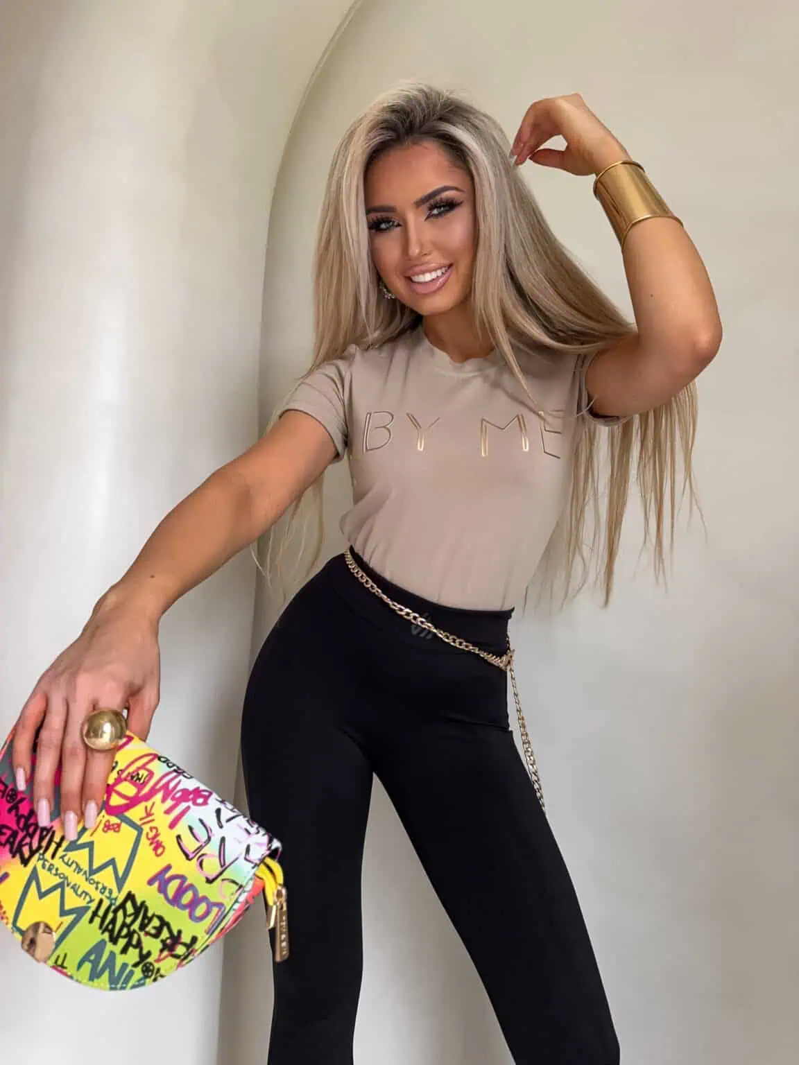 T-SHIRT BY ME CORI BEŻ / R. M