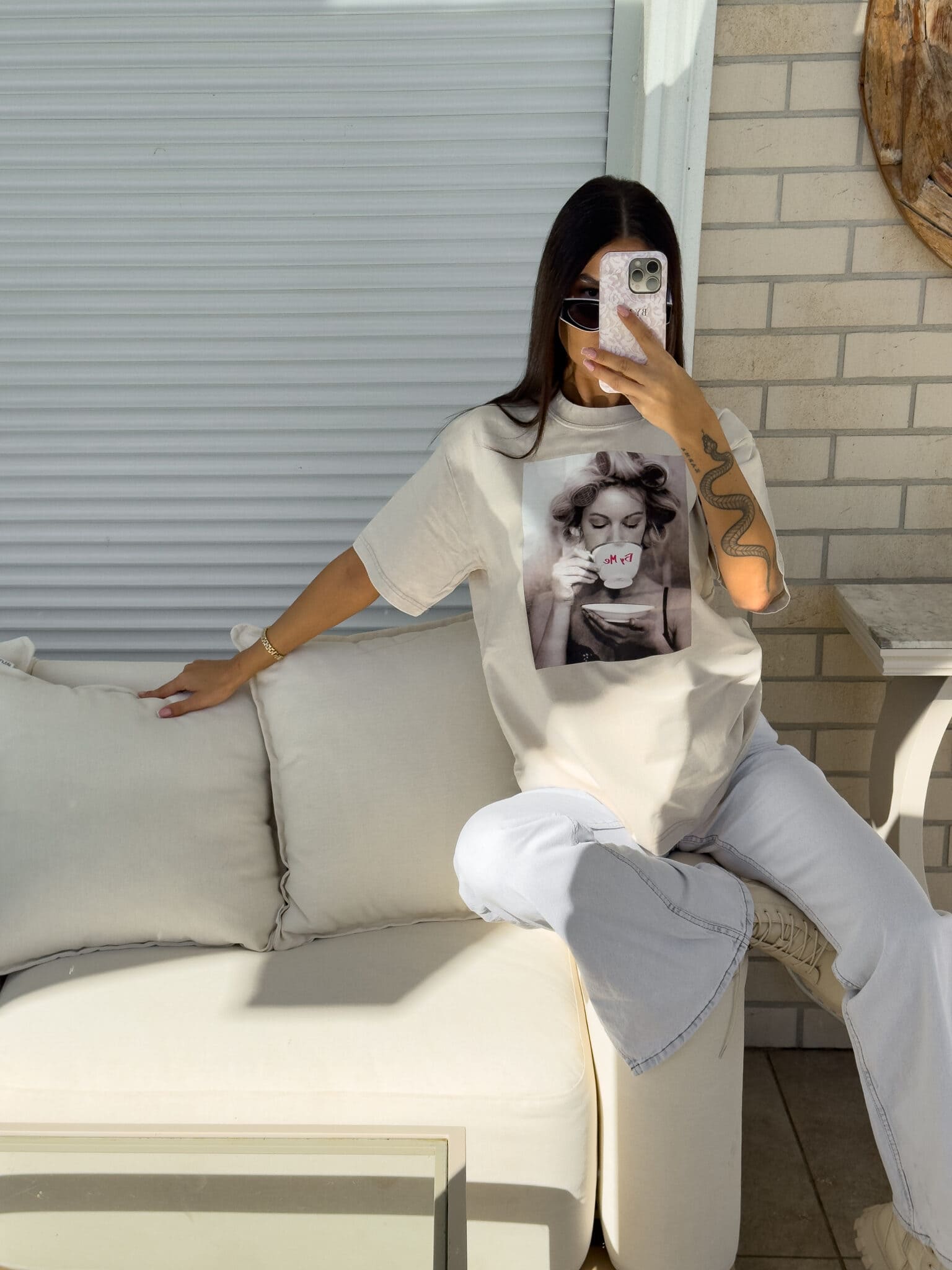 T-SHIRT BY ME ROLLER BEŻ / R. UNIWERSALNY