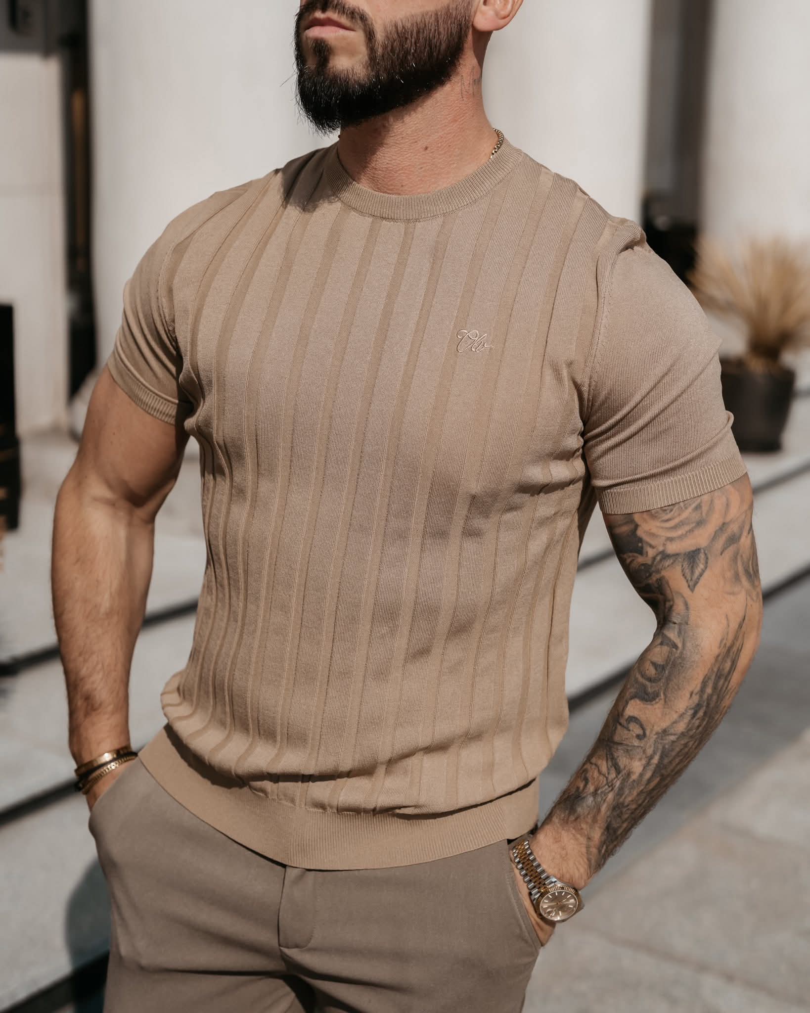 T-SHIRT MĘSKI XAE BEIGE