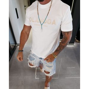 T-SHIRT MĘSKI „BOHO” ECRU