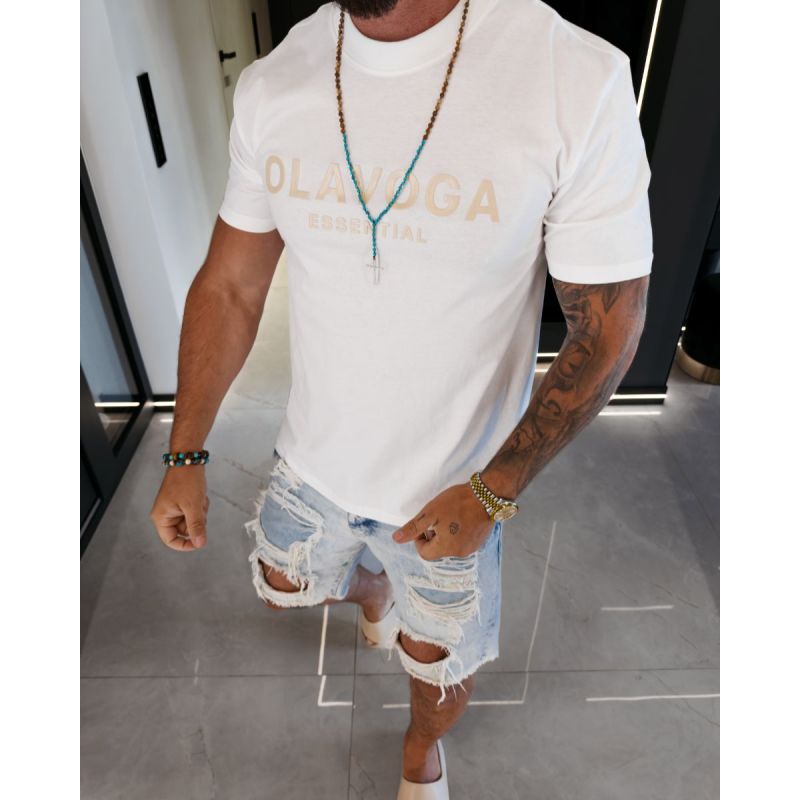 T-SHIRT MĘSKI „BOHO” ECRU